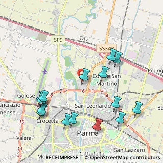 Mappa Via Giuseppe Botteri, 43122 Parma PR, Italia (2.38933)