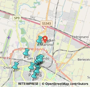 Mappa Piazza Grazia Deledda, 43122 Parma PR, Italia (2.38727)