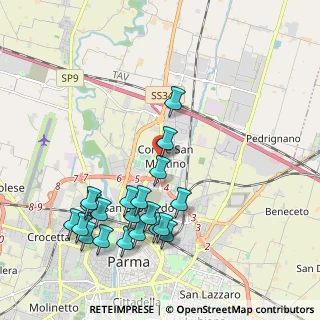 Mappa Piazza Grazia Deledda, 43122 Parma PR, Italia (2.2225)
