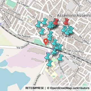 Mappa Via Roma, 09032 Assemini CA, Italia (0.216)