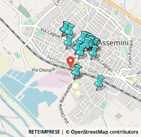 Mappa Via Roma, 09032 Assemini CA, Italia (0.352)