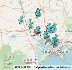 Mappa Via San Martino, 09032 Assemini CA, Italia (6.5385)