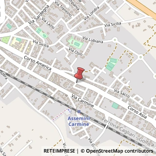 Mappa Corso America, 98, 09032 Assemini CA, Italia, 09030 Elmas, Cagliari (Sardegna)
