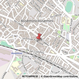 Mappa Via Principe di Piemonte, 87, 09032 Assemini CA, Italia, 09032 Assemini, Cagliari (Sardegna)