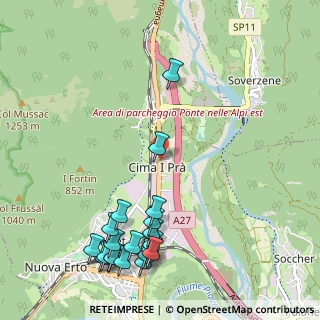 Mappa Via Cima i Pra´, 32014 Ponte Nelle Alpi BL, Italia (1.3365)