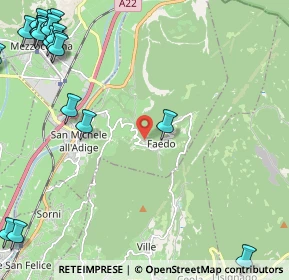 Mappa Via Molini, 38010 Faedo TN, Italia (3.5135)