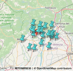 Mappa Via A. Lizier, 33090 Travesio PN, Italia (9.4345)