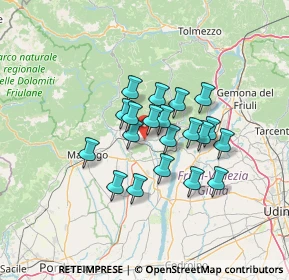 Mappa Via A. Lizier, 33090 Travesio PN, Italia (9.7615)