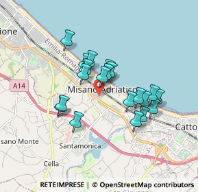 Mappa Via Nino Bixio, 47843 Misano Adriatico RN, Italia (1.445)