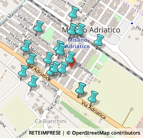 Mappa Via Nino Bixio, 47843 Misano Adriatico RN, Italia (0.222)