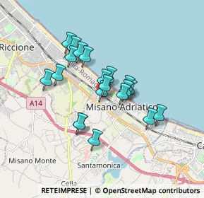 Mappa Via Rossini, 47843 Misano Adriatico RN, Italia (1.3795)