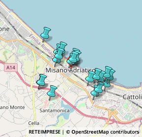 Mappa Via Dante Alighieri, 47843 Misano Adriatico RN, Italia (1.4265)