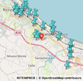 Mappa Via Agina, 47843 Misano Adriatico RN, Italia (2.445)