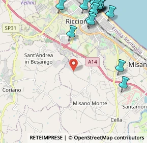 Mappa 47843 Misano Adriatico, 47843 Misano Adriatico RN, Italia (3.0815)