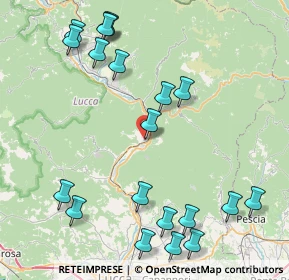 Mappa Via San Francesco, 55023 Borgo a Mozzano LU, Italia (10.4565)