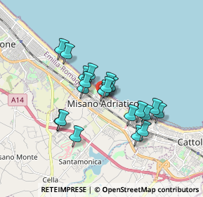 Mappa Via Piemonte, 47843 Misano Adriatico RN, Italia (1.4415)