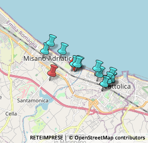 Mappa Via Lungo Darsena, 47843 Misano Adriatico RN, Italia (1.36533)