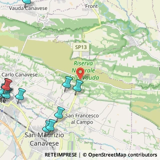 Mappa SP 13, 10070 San Francesco al Campo TO (3.45167)