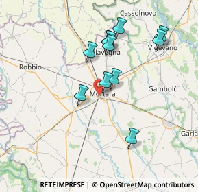 Mappa Via Tagliacarne, 27036 Mortara PV, Italia (6.73636)