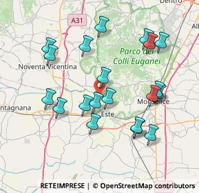 Mappa Via Trieste, 35030 Baone PD, Italia (7.641)