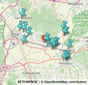Mappa Via Giacomo Puccini, 56010 Vicopisano PI, Italia (6.95167)