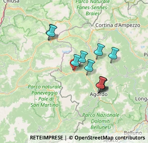 Mappa Località la Mora, 32020 Canale D'agordo BL, Italia (11.07)