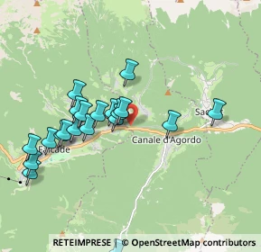 Mappa Località la Mora, 32020 Canale D'agordo BL, Italia (1.859)