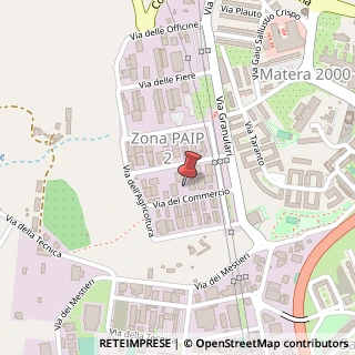 Mappa Via del Commercio, 75100 Matera MT, Italia, 75100 Matera, Matera (Basilicata)