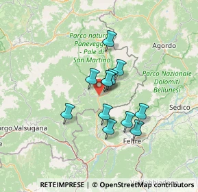 Mappa Busarel, 38050 Imer TN, Italia (9.59417)