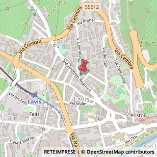 Mappa Via A. Rosmini, 38, 38015 Lavis, Trento (Trentino-Alto Adige)