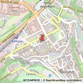 Mappa Via Ippolito Caffi, 62, 32100 Belluno, Belluno (Veneto)