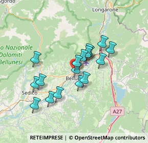 Mappa Piazza vittime via Fani, 32100 Belluno BL, Italia (5.61941)
