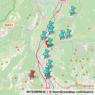 Mappa Via C. Dorigatti, 38015 Lavis TN, Italia (3.64083)