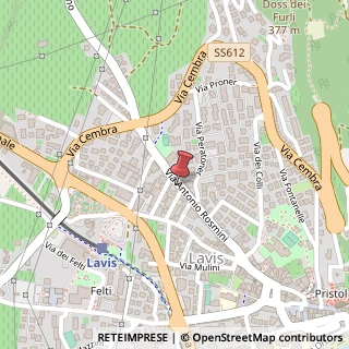 Mappa Via A. Rosmini, 71, 38015 Lavis, Trento (Trentino-Alto Adige)