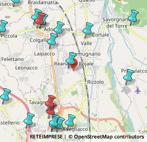 Mappa Via A. Volta, 33010 Reana del Rojale UD, Italia (3.069)