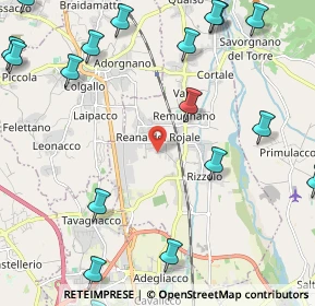 Mappa Via A. Volta, 33010 Reana del Rojale UD, Italia (3.276)