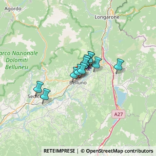 Mappa Via Giampiccoli, 32100 Belluno BL, Italia (3.79333)