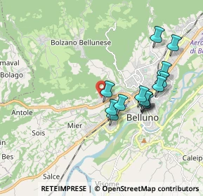 Mappa Via Fratelli Cairoli, 32100 Belluno BL, Italia (1.66214)