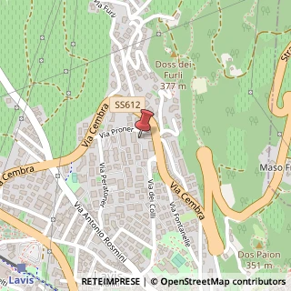 Mappa Via Proner Luigi, 27, 38015 Lavis, Trento (Trentino-Alto Adige)