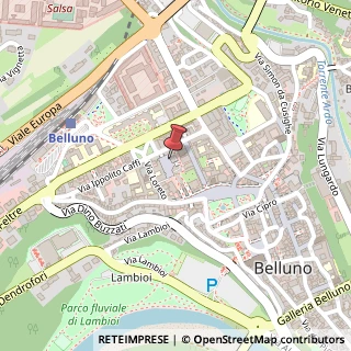 Mappa Via Ippolito Caffi, 11/B, 32100 Belluno, Belluno (Veneto)