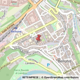 Mappa Via Vittorio Veneto, 68, 32100 Belluno, Belluno (Veneto)