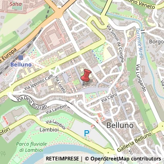 Mappa Via Rodolfo Psaro, 1, 32100 Belluno, Belluno (Veneto)