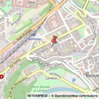 Mappa Via Ippolito Caffi, 3, 32100 Belluno, Belluno (Veneto)