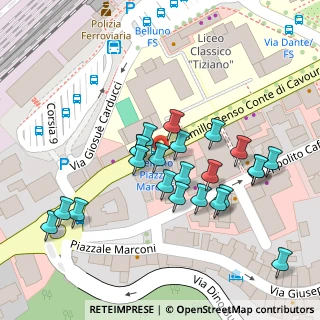 Mappa Via Camillo Benso Conte di Cavour, 32100 Belluno BL, Italia (0.04783)