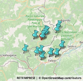 Mappa Mezzano, 38050 Mezzano TN, Italia (10.485)