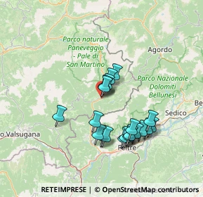 Mappa Mezzano, 38050 Mezzano TN, Italia (12.45)