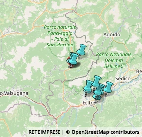 Mappa Mezzano, 38050 Mezzano TN, Italia (10.90909)