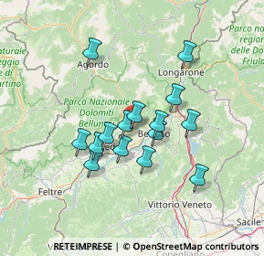 Mappa Via Bolago, 32036 Belluno BL, Italia (11.03067)