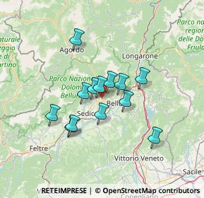 Mappa Via Bolago, 32036 Belluno BL, Italia (10.13385)