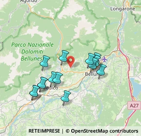 Mappa Via Bolago, 32036 Belluno BL, Italia (6.58214)